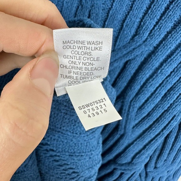 J Jill Blue Chenille Tunic Sweater Womens XL Super SOFT Chunky Cable Knit - Picture 5 of 7